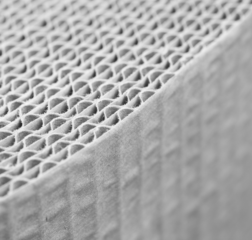 Close up picture of containerboard