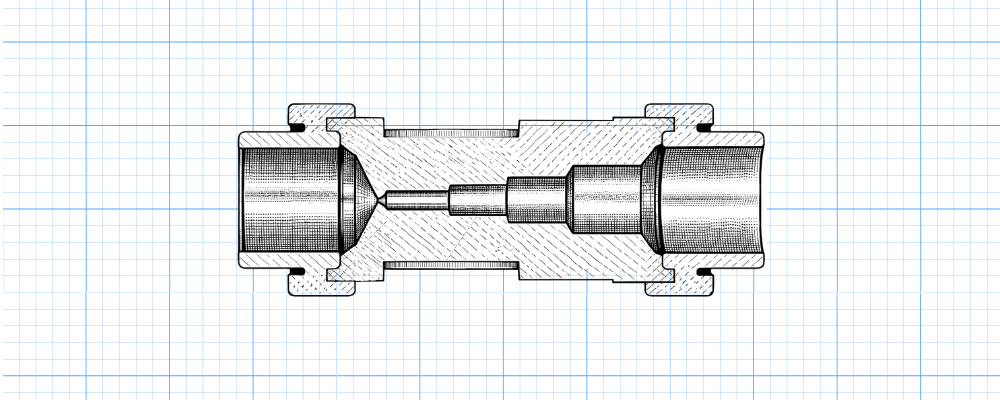 A full venturi orifice steam trap blueprint sketch